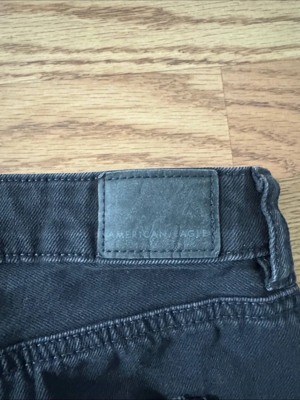 American Eagle Outfitters Black Distressed Boot-Cut Jeans